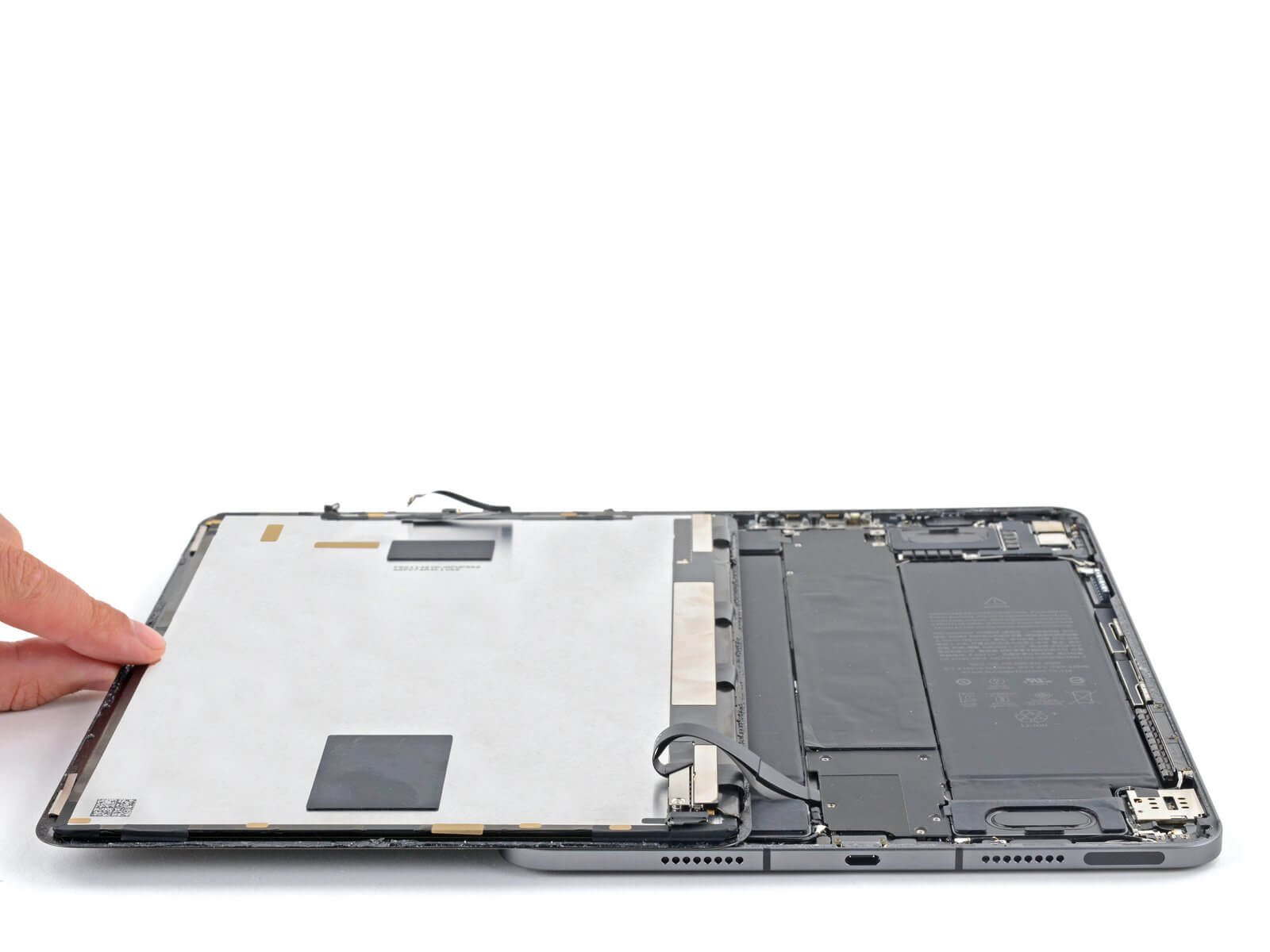 Teardown image of an Apple product.