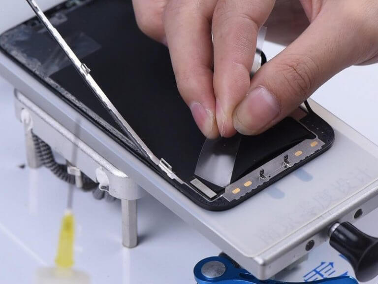 Teardown image of an Apple product.