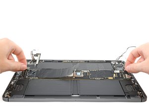 Teardown image of an Apple product.